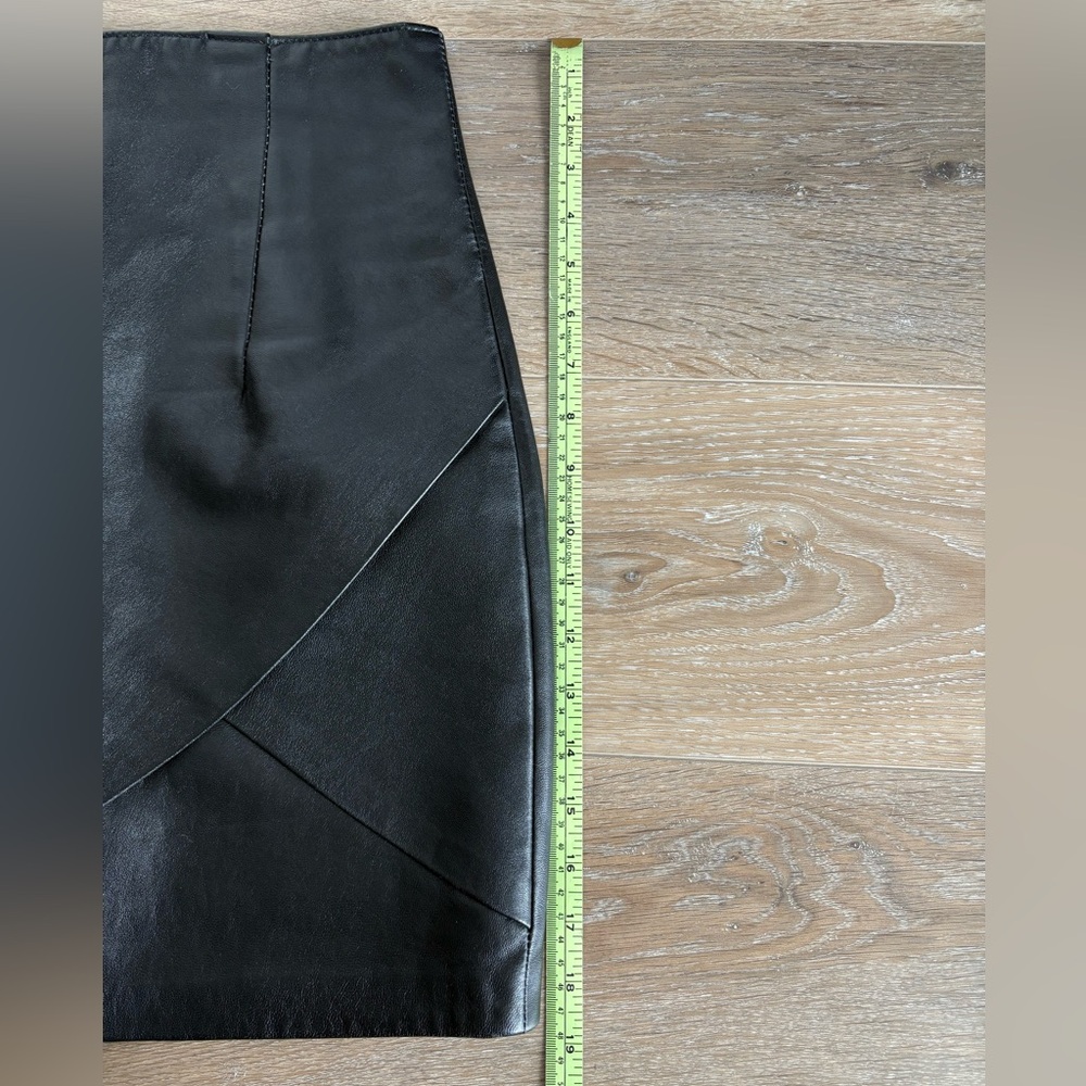 Black Leather Mini Wrap Skirt - Picture 5 of 5